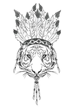 elle çizilmiş kaplan 