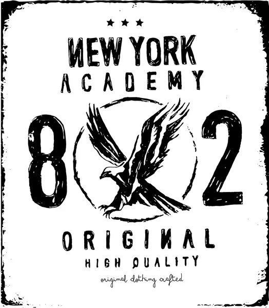 New York academy  text, label — Stock Vector