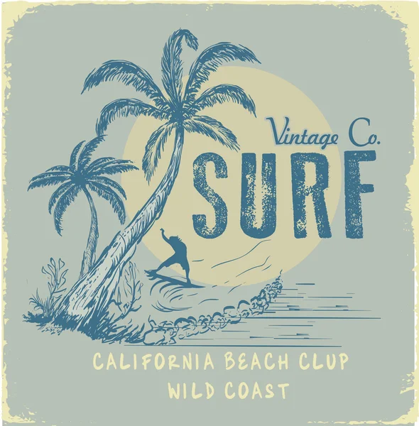 Vintage Co. surf label — стоковый вектор