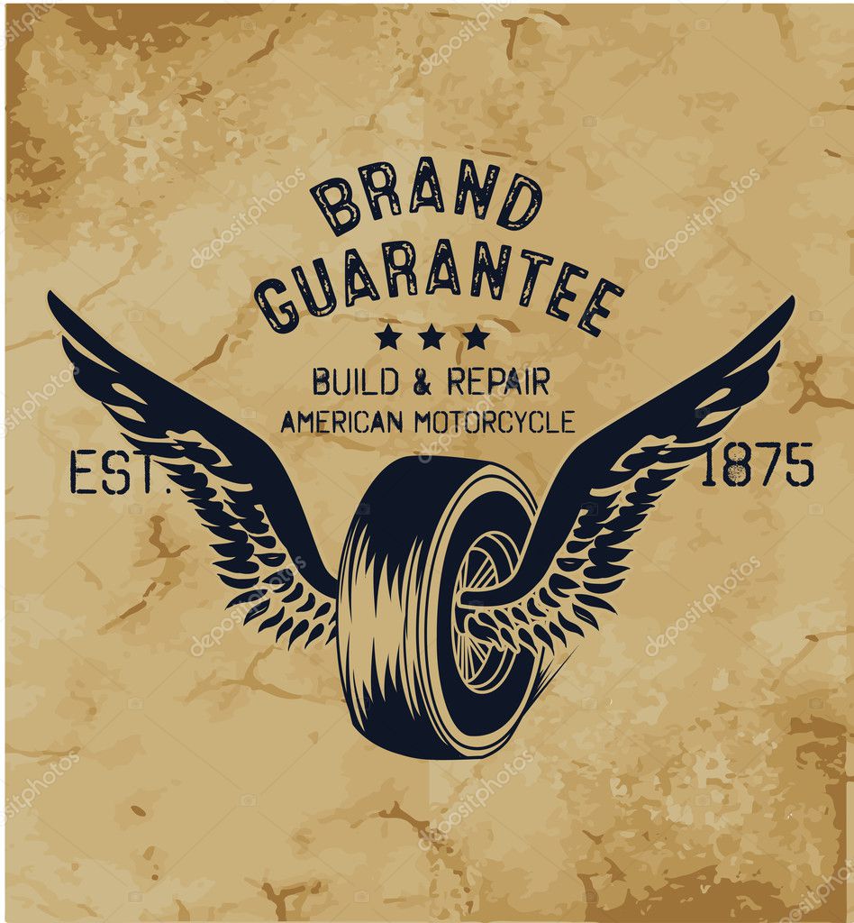 Vintage motorcycling quality label. Vector illustration