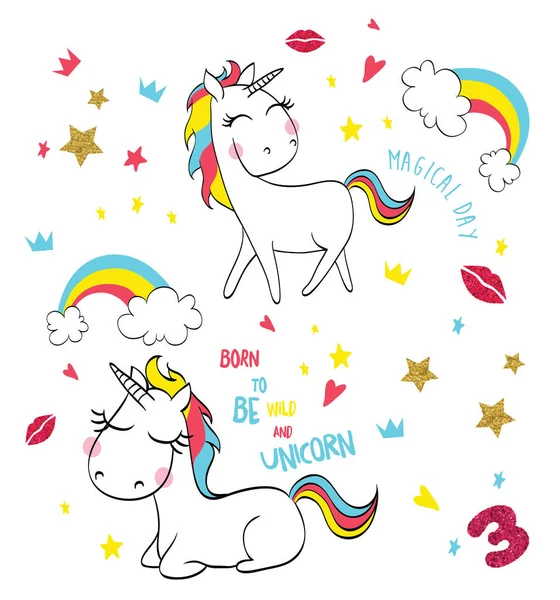 cute magic with unicorns — Stock Vector © m.gny82.gmail.com #142945467
