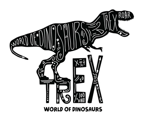 El çizmek Trex dinozor — Stok Vektör