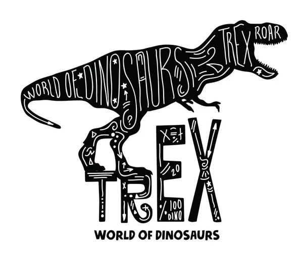 Disegno a mano Dinosauro Trex — Vettoriale Stock