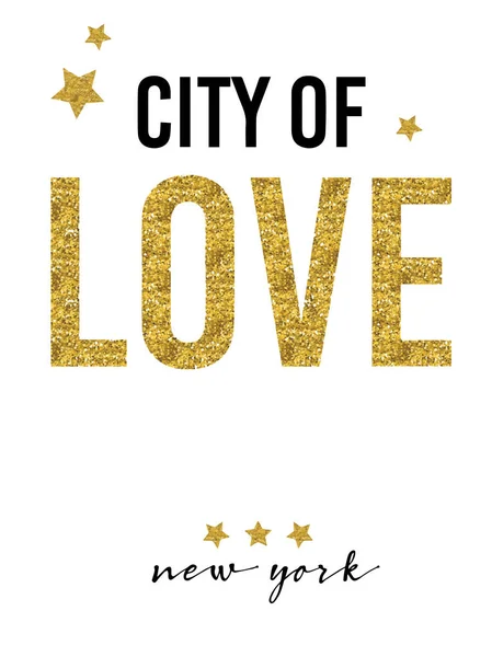 Staden av kärlek slogan — Stock vektor