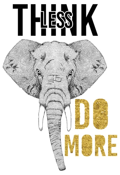 Slogan med elefant print — Stock vektor