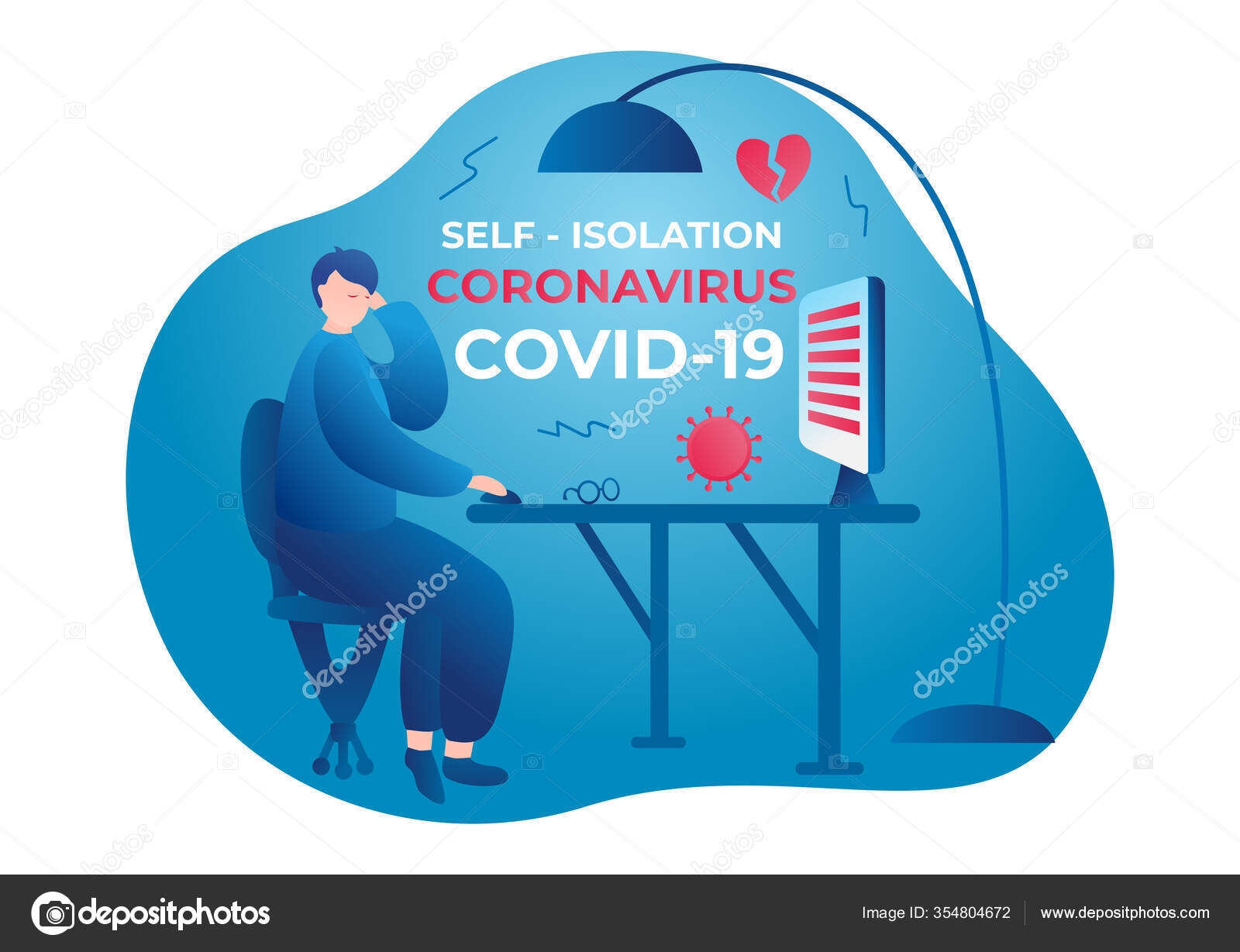 Coronavirus Self Isolation Home Quarantine From Covid 19 All Stay At Home Self Isolate From A Pandemic Vector Illustration Man Sitting At The Table Vector Image By C Inga Maya Vector Stock Coronavirus Self Isolation Home Quarantine From Covid 19 All Stay At Home Self Isolate From A Pandemic Vector Illustration Man Sitting At The Table Vector Image By C Inga Maya Vector Stock