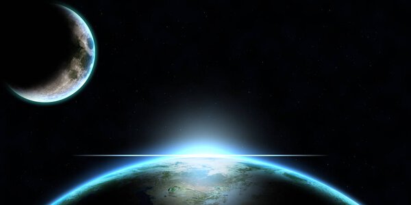 Planet Earth with glows 3D illustration (Elements of this image furnished by NASA)