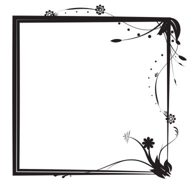 Dekoratif çiçek siyah ve white.vector,illustration tasarım çerçeveler