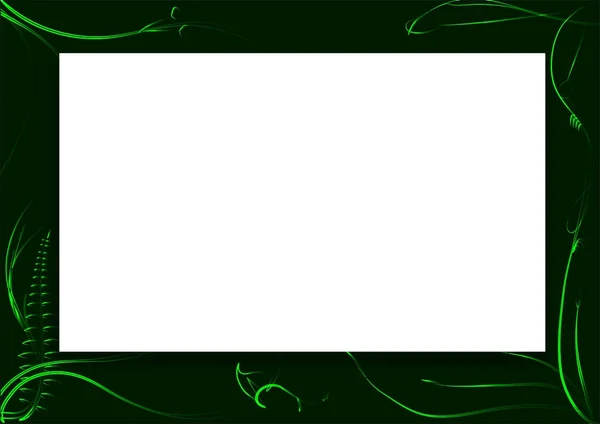Cadres décoratif floral vert Effet de lumière.vecteur, illustration — Image vectorielle