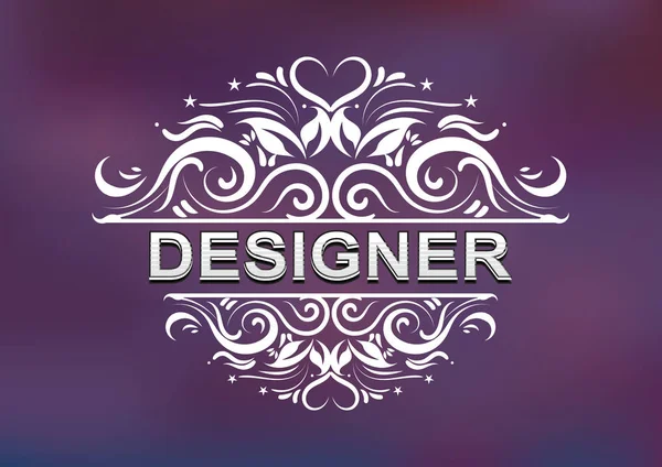 Цветочный векторный дизайн логотипа дизайнера — стоковый вектор