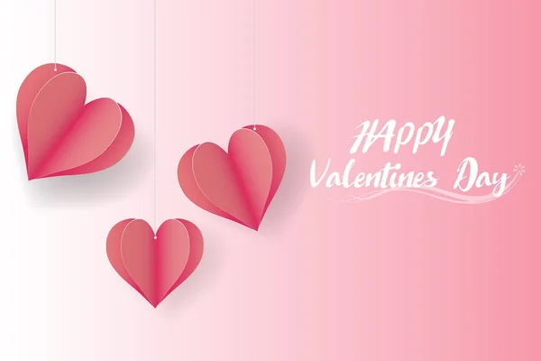 Feliz San Valentín day.paper corte estilo, vector de fondo — Archivo Imágenes Vectoriales