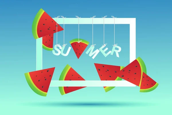 Summer time wallpaper, background, vector, art, design, travel, poster, event — стоковый вектор