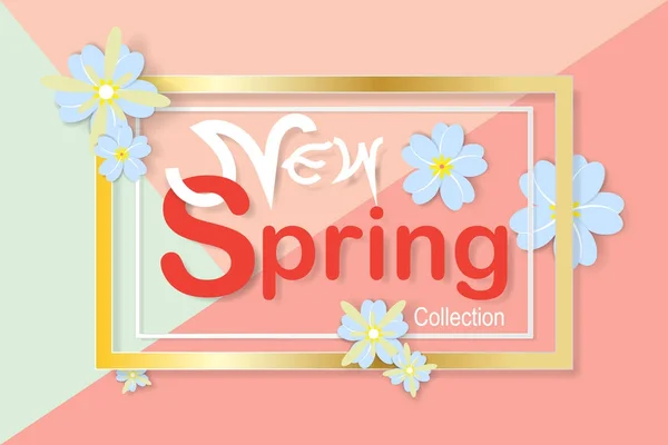 Spring sale background with beautiful colorful flower. — Stock Vector