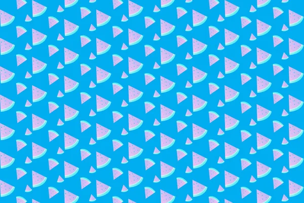Pastèque Modèle sans couture avec fond bleu doux — Image vectorielle