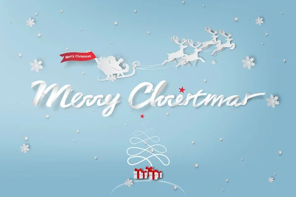 Art du papier de Joyeux Noël fond, cadeau, vecteur , — Image vectorielle