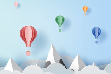 3D kağıt sanatı ve balon sanatı gökyüzünde süzülüyor, Balon 