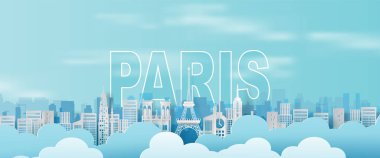 Kağıt sanatı ve seyahat sanatı Eyfel Kulesi Paris