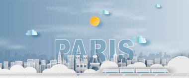 Kağıt sanatı ve seyahat sanatı Eyfel Kulesi Paris