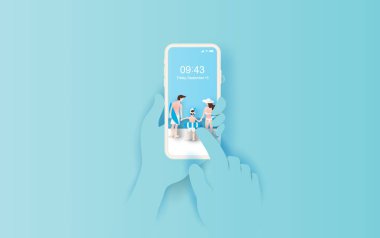 El 'in çizimi yaz aylarında akıllı telefon tutar