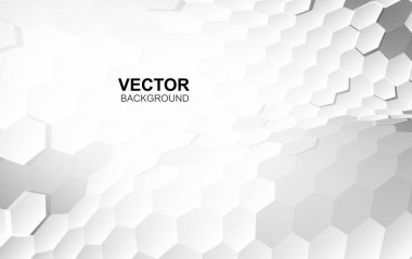 Kabartma Yüzey Altıgeninin soyut beyaz arkaplanı, Bal Tarağı 