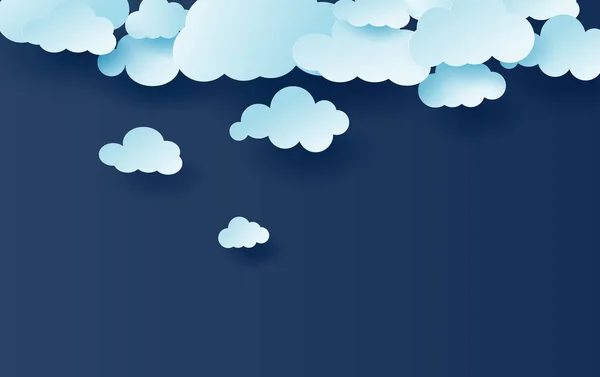 3d ilustracja jasnoniebieskie niebo biały chmury wzór wektor. — Wektor stockowy