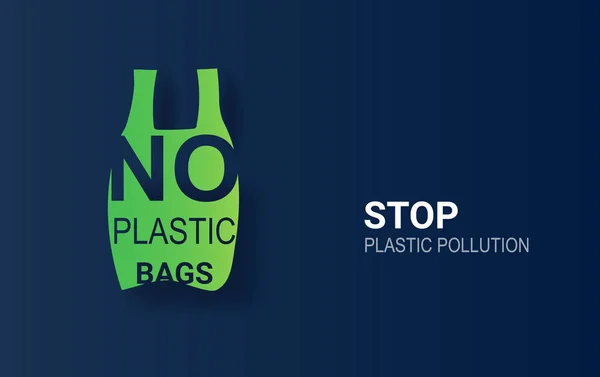 Απεικόνιση του Δεν πλαστικό σακούλες σήμα διαμαρτυρία ενάντια στα σκουπίδια. — Διανυσματικό Αρχείο