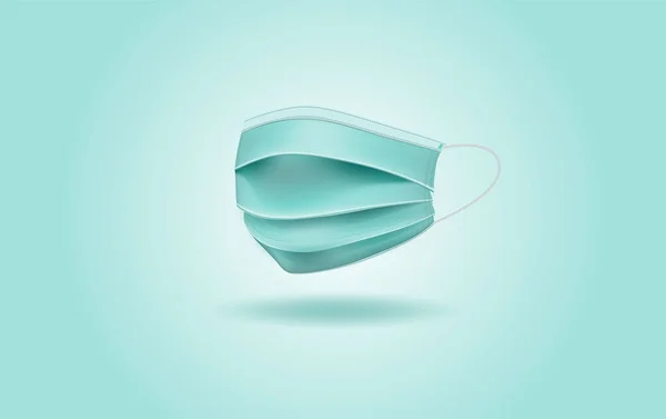 Realistisk Skyddande Medicinsk Ansiktsmask Främre Sidan Detaljer Medicinsk Mask Isolerad — Stock vektor