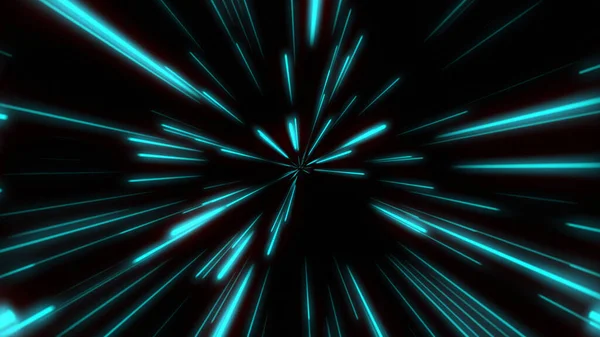 Forma Linha Neon Blue Red Light Dark Streaks Simple Cyber — Fotografia de Stock