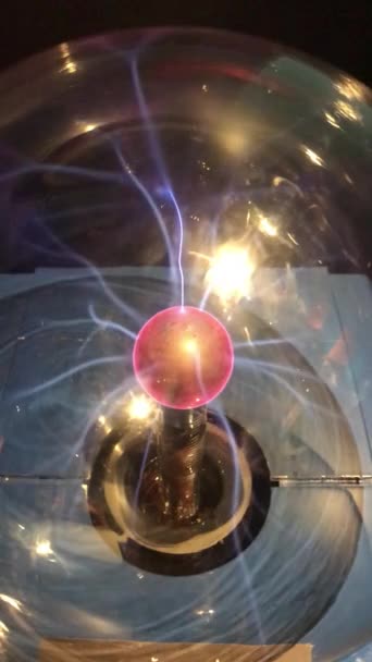 Πλάνα Full Red Energy Plasma Ball Lamp Nucleus Loop Alpha — Αρχείο Βίντεο