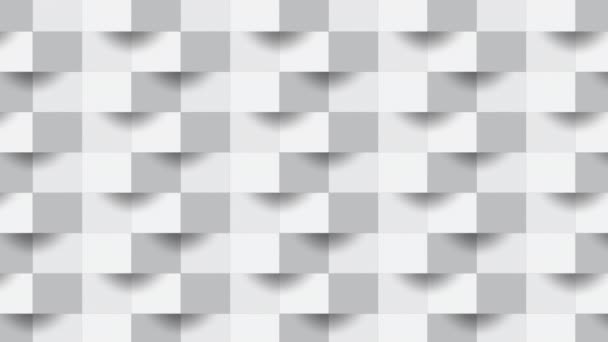 Abstract Zoom Focus White Geometric Shape Gray Cubes Brick Wall — Stock Video