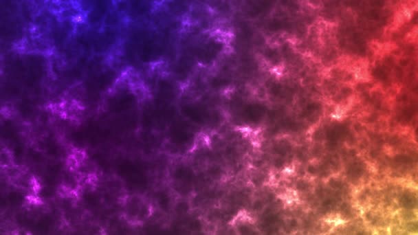 クリエイティブ モーション グラフィック4K映像の中の暗い宇宙銀河のカラフルなアニメーションの夜空背景と光輝くボケ 大気中の粒子ガス煙 未来的な星雲ダスト — ストック動画