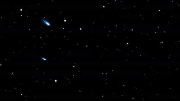 Creative Motion graphique Nuit brillant ciel étoilé dans l'espace sombre galaxie animation colorée avec étoile filante chute rapide dans la résolution vidéo de séquences 4k. Lumière Lueur étincelle bokeh avec toile de fond.Particule 