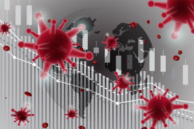 Covid-19 Coronavirus konsept vektörü, Pnömoni. İş teknolojisi sancak konsepti geçmişi. İllüstrasyon. Dünya Sağlık Örgütü..