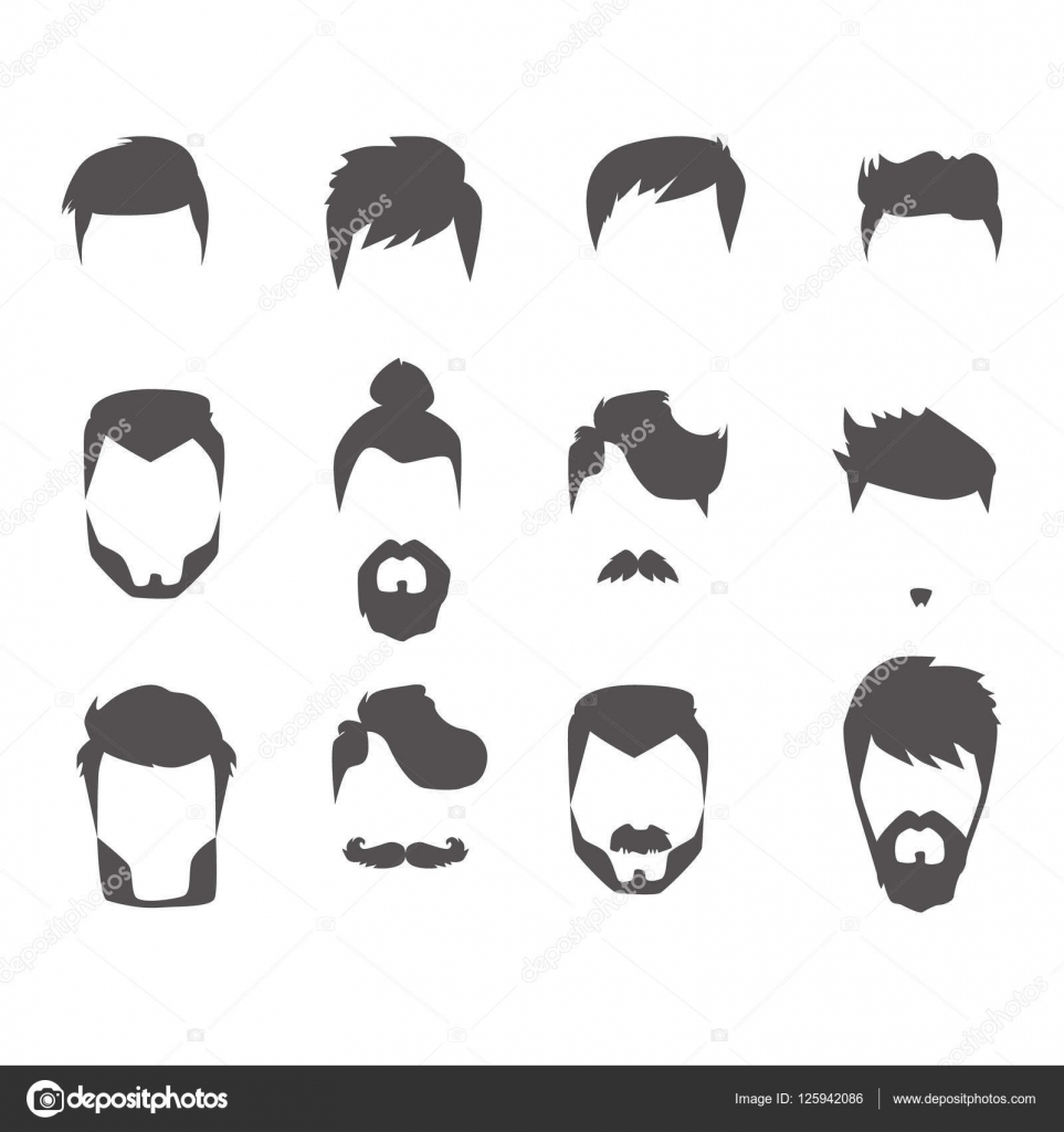 Men hairstyle icons set Stock Vector Image by ©  #125942086