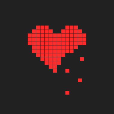 pixel heart icon clipart