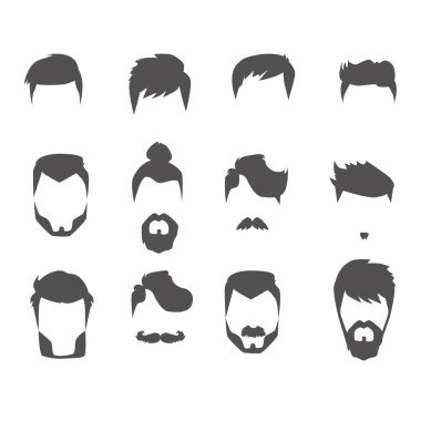 Men hairstyle icons set