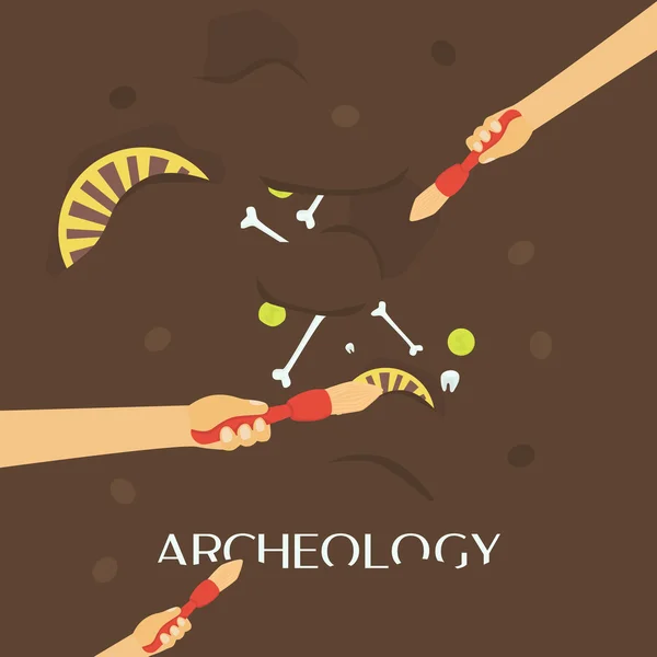 Banner da ciência da arqueologia — Vetor de Stock