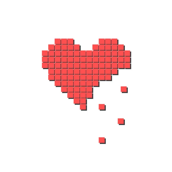 Pixel hart pictogram — Stockvector