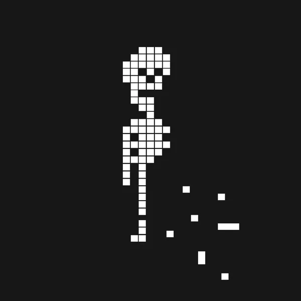 Skelett im Pixelstil — Stockvektor