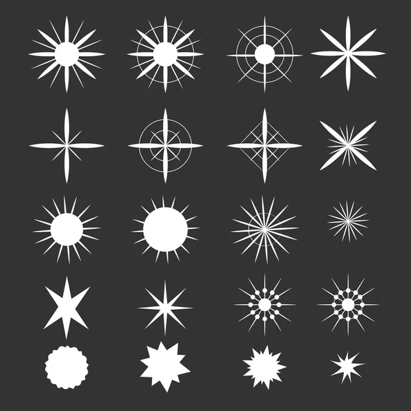 Sparkle sterren pictogrammen — Stockvector