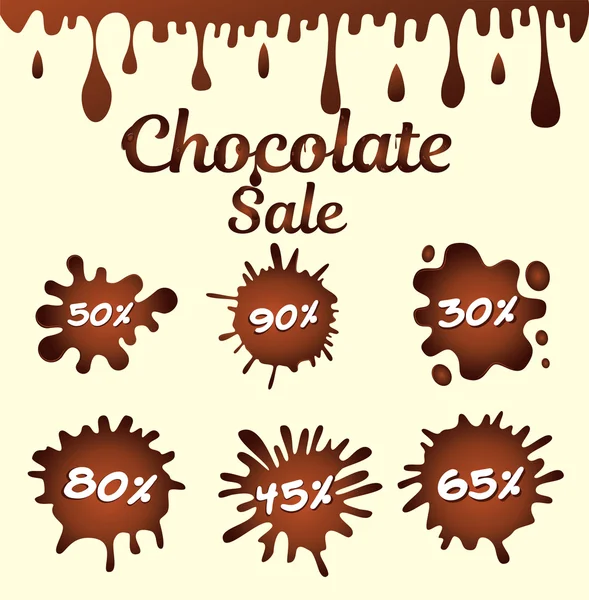 Chocolate sale icons — Stock Vector