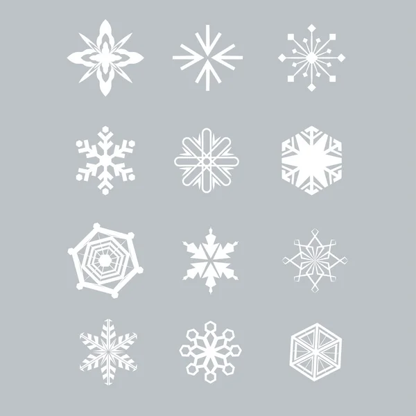 Conjunto de iconos de copo de nieve — Vector de stock