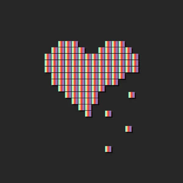 Icona del cuore pixel — Vettoriale Stock