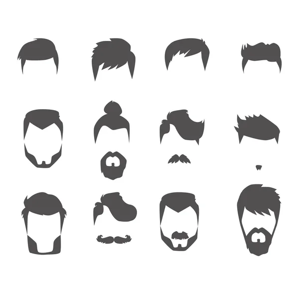 Hombres Peinado Iconos Set — Archivo Imágenes Vectoriales