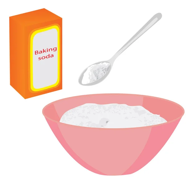 Baking soda in een papieren zak — Stockvector