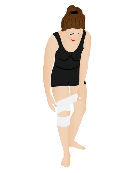 Dziewczyna bandaż kolana — Wektor stockowy