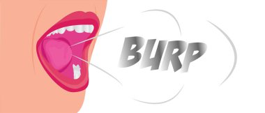 A burp text from mouth clipart