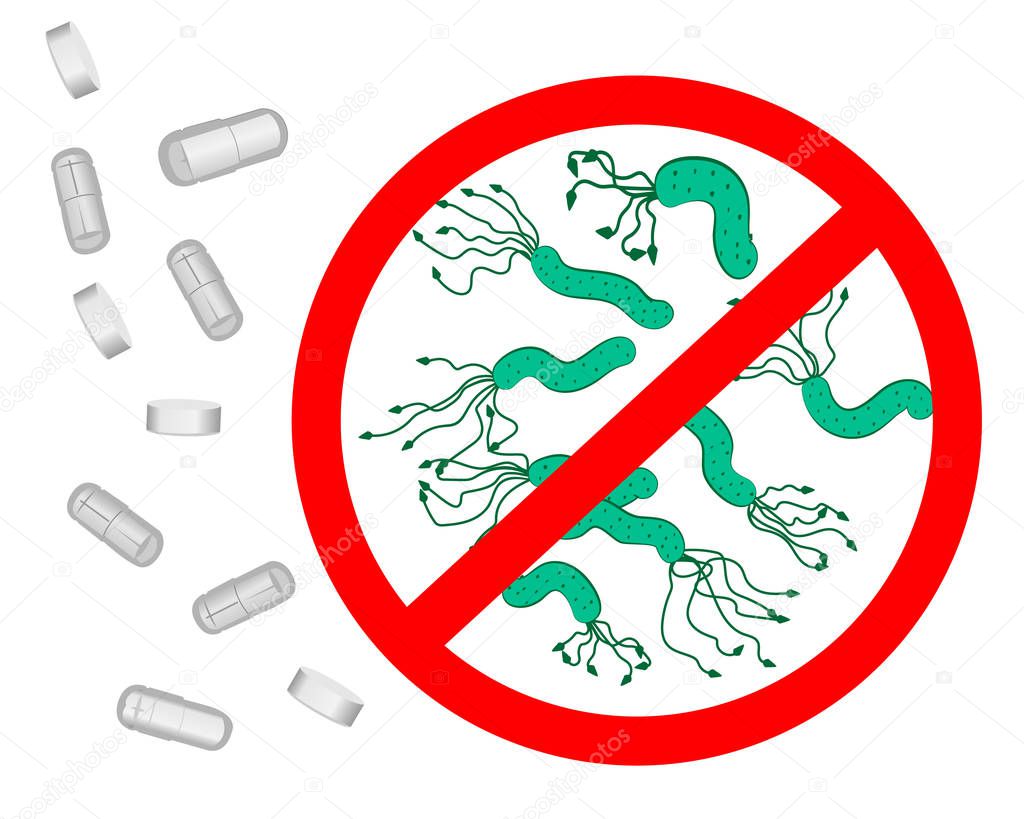 Stop Helicobacter pylori sign