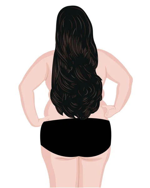 Fat  girl's back. — Stock Vector