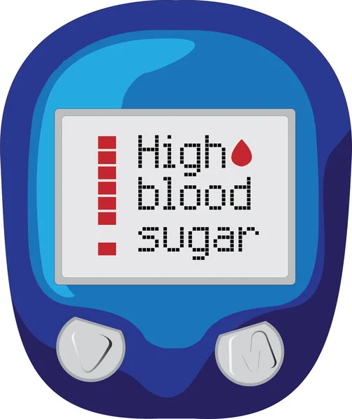 Blood Sugar Level Control Device Showing High Blood Sugar Vector — Stock Vector